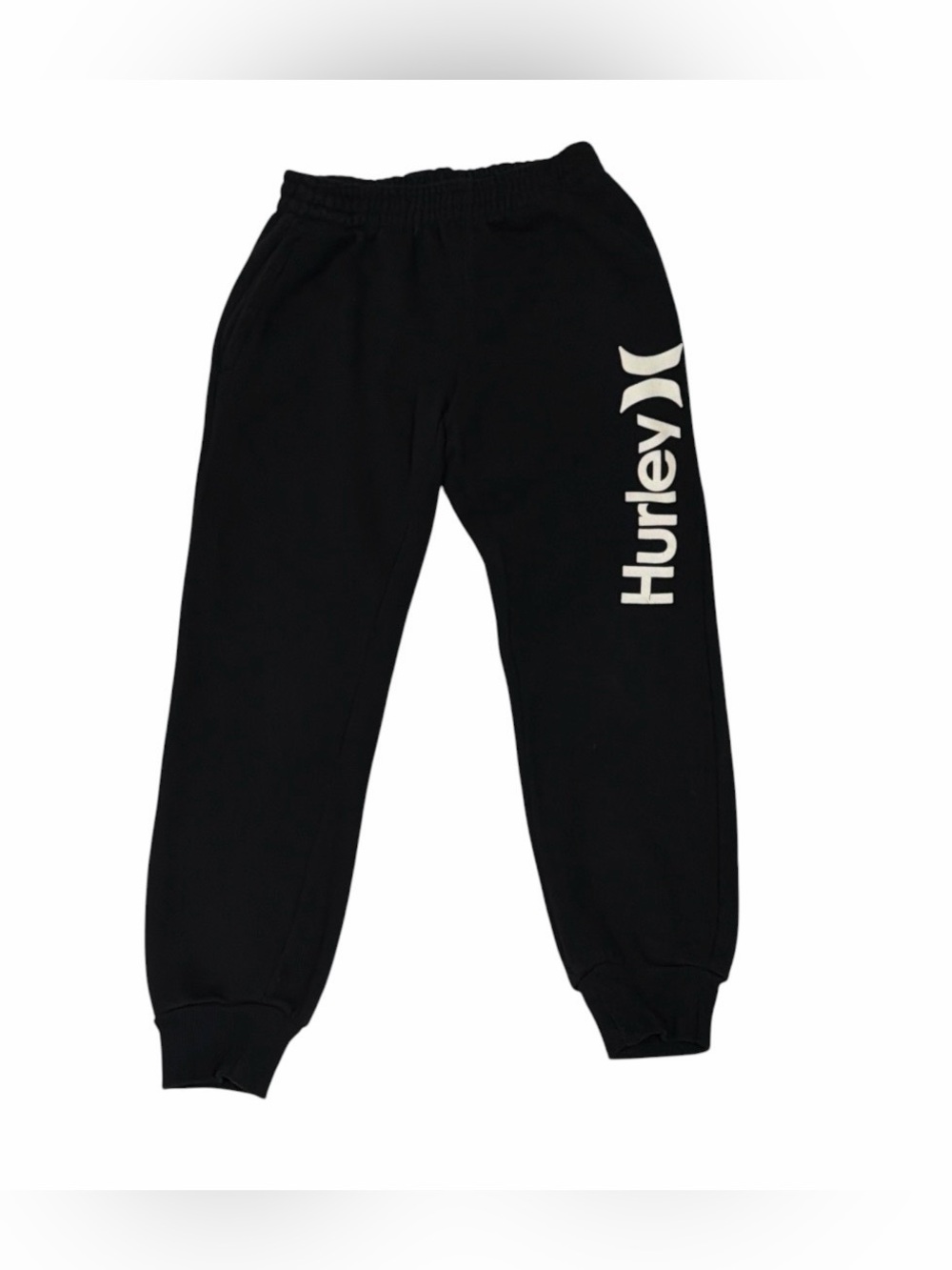 Hurley Kids Black Logo Jogger Sweatpants Size 10/12
